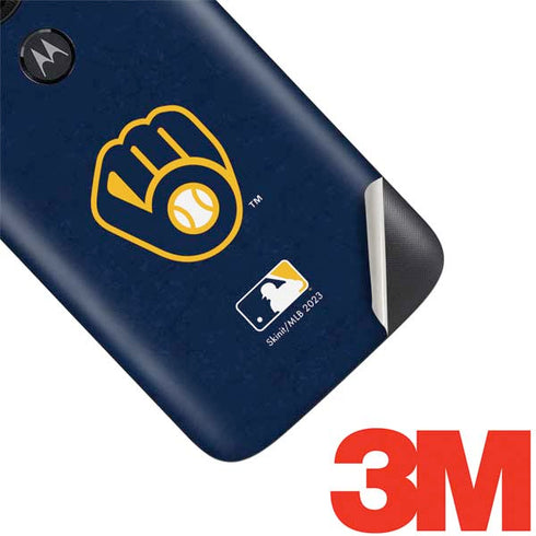 MLB Milwaukee Brewers - Solid Distressed Moto E5 Play Skin